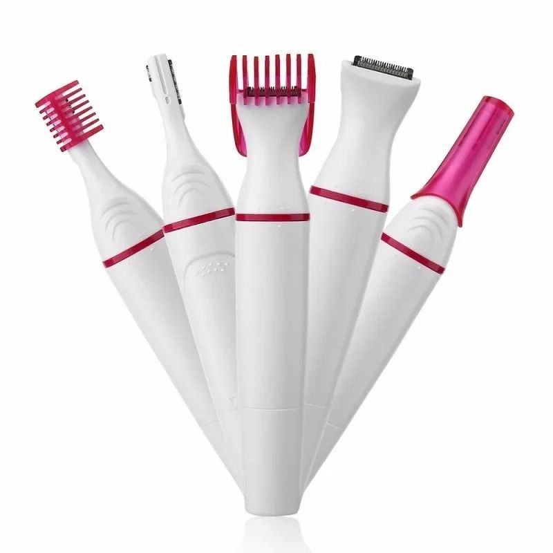 5 in 1 Women Epilator and Trimmer Set for Face, Brows and Bikini Hair Removal