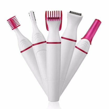 5 in 1 Women Epilator and Trimmer Set for Face, Brows and Bikini Hair Removal
