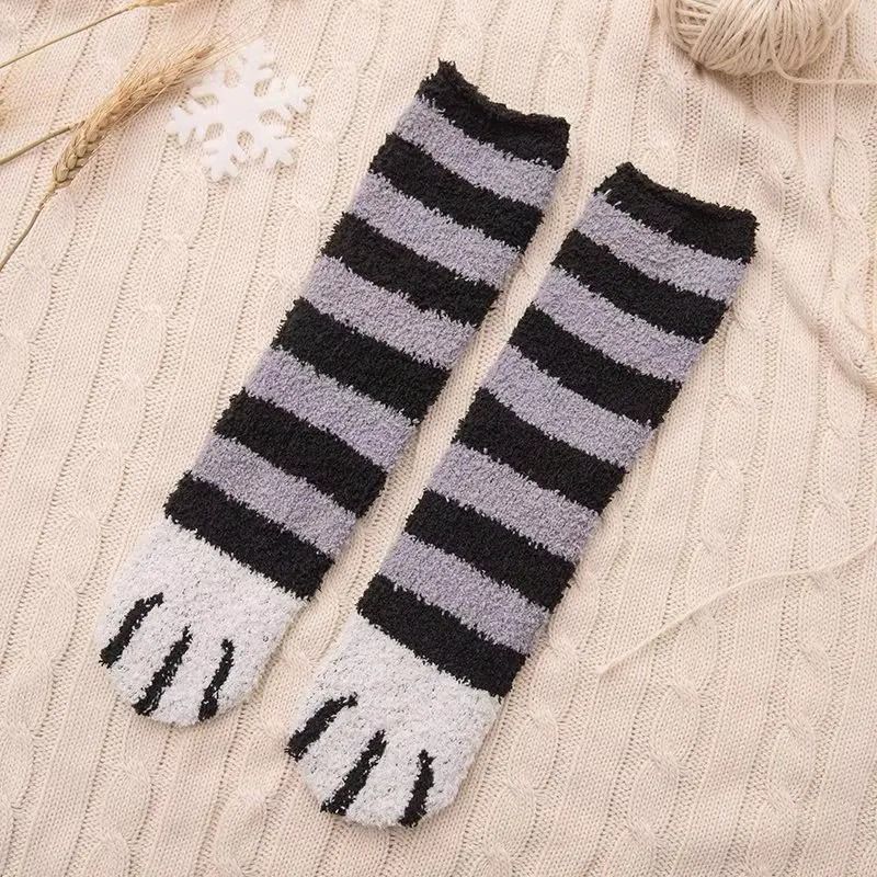 Women Winter Warm Fluffy Animal Paw Fuzzy Socks 9