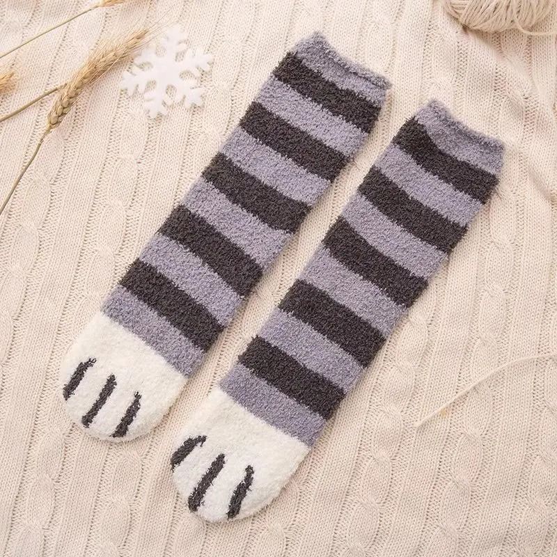 Women Winter Warm Fluffy Animal Paw Fuzzy Socks 10