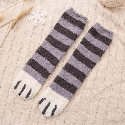 Women Winter Warm Fluffy Animal Paw Fuzzy Socks 10