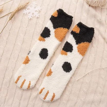 Women Winter Warm Fluffy Animal Paw Fuzzy Socks 12