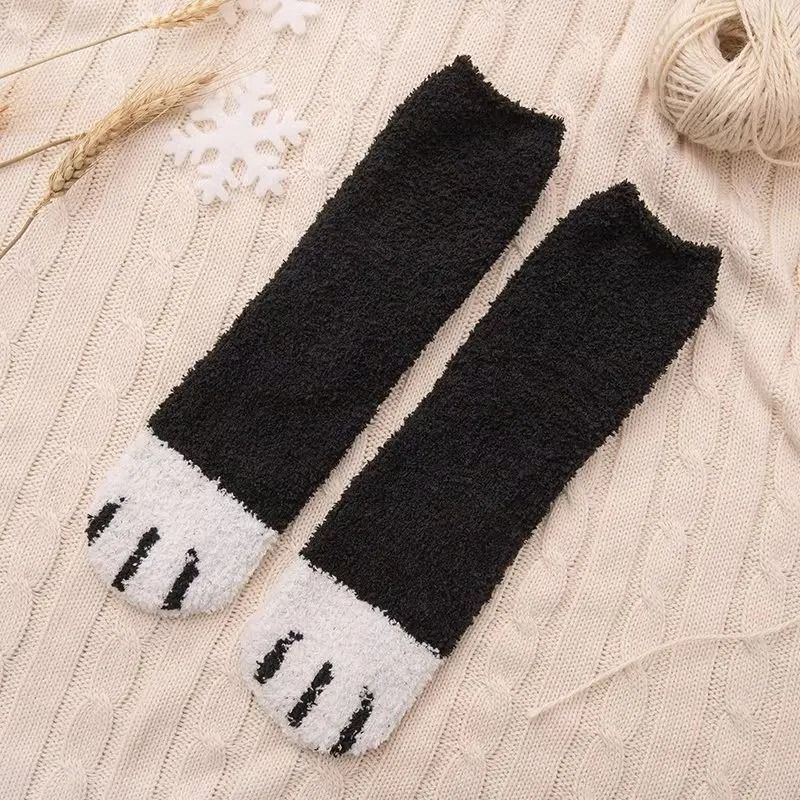 Women Winter Warm Fluffy Animal Paw Fuzzy Socks 7