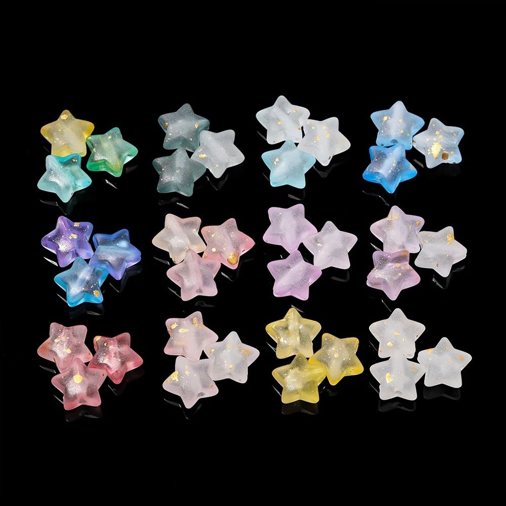 Acrylic Star Beads 10mm Sparkling DIY Jewelry Making Set 50 Pieces
