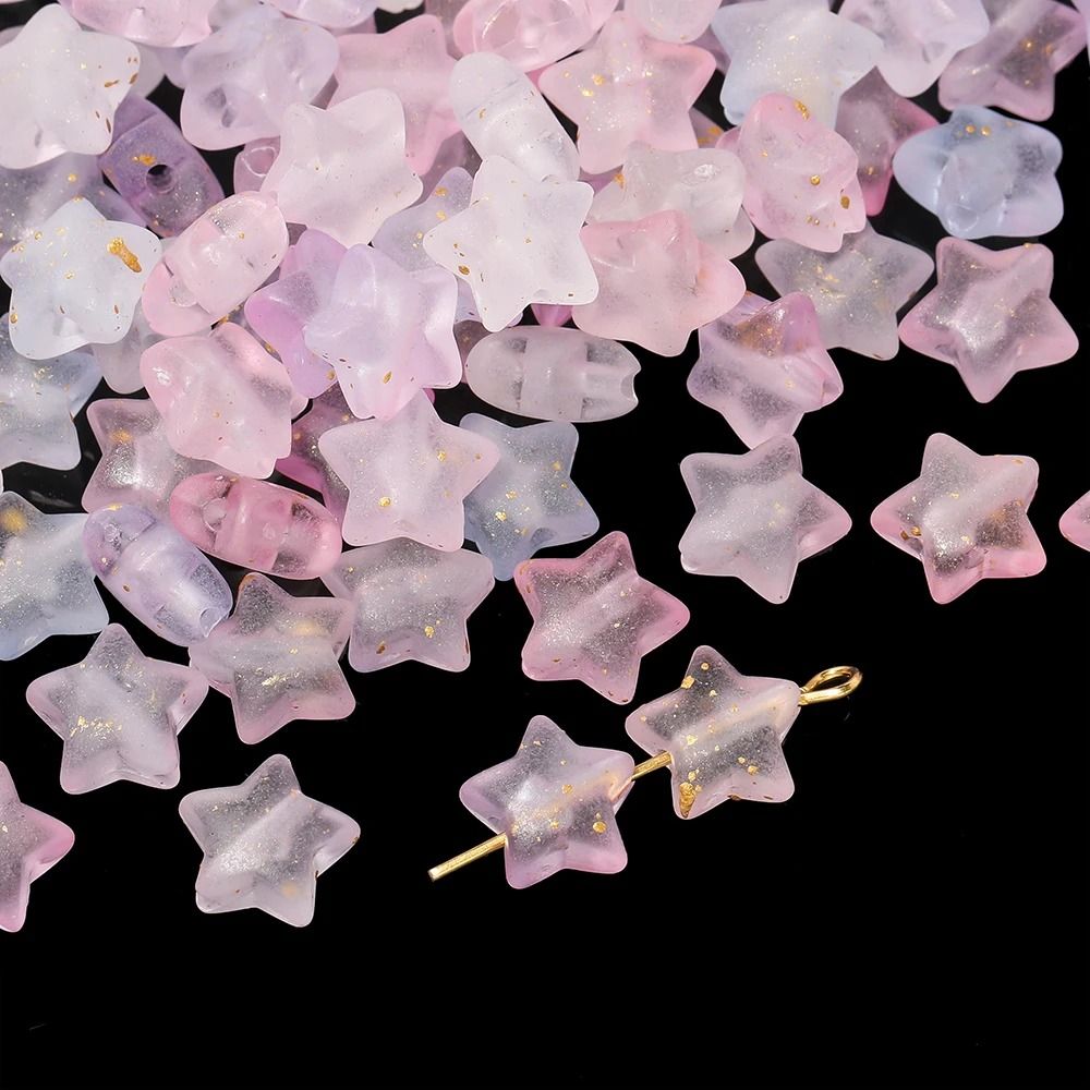 Acrylic Star Beads 10mm Sparkling DIY Jewelry Making Set 50 Pieces 12