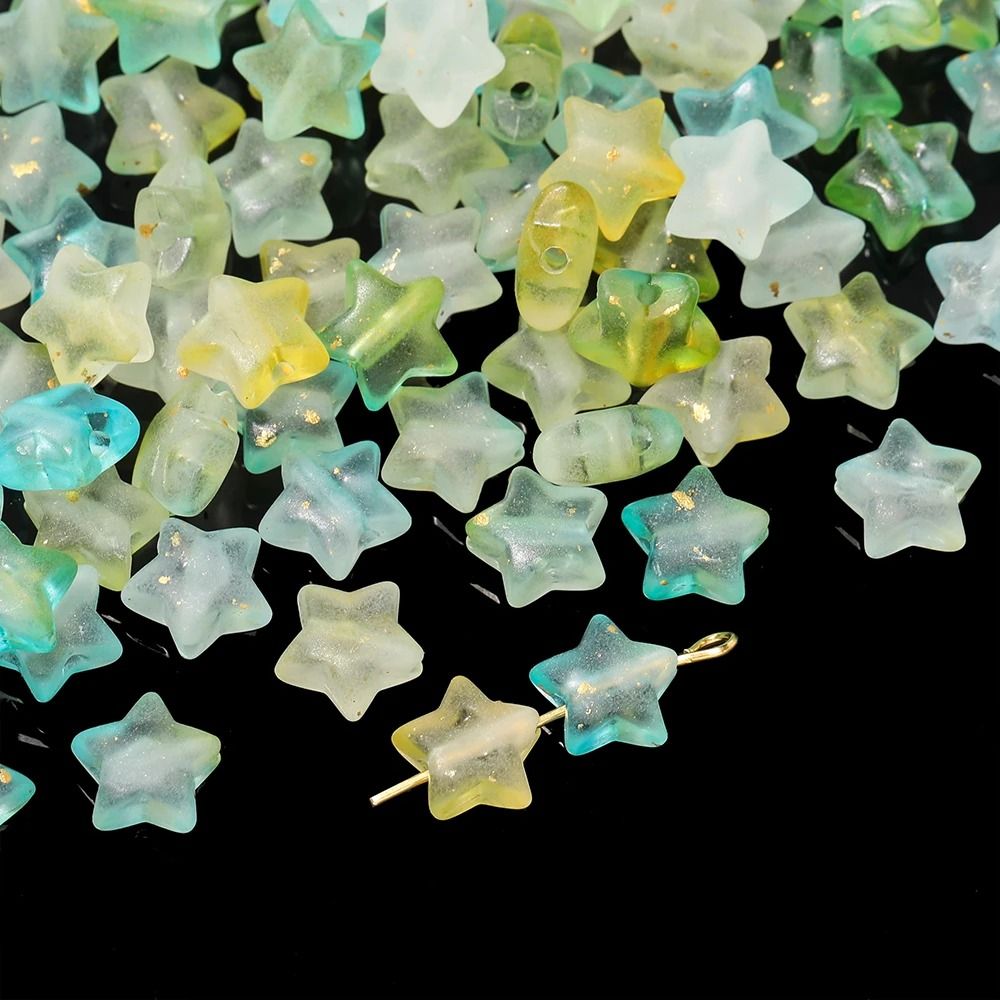 Acrylic Star Beads 10mm Sparkling DIY Jewelry Making Set 50 Pieces 7