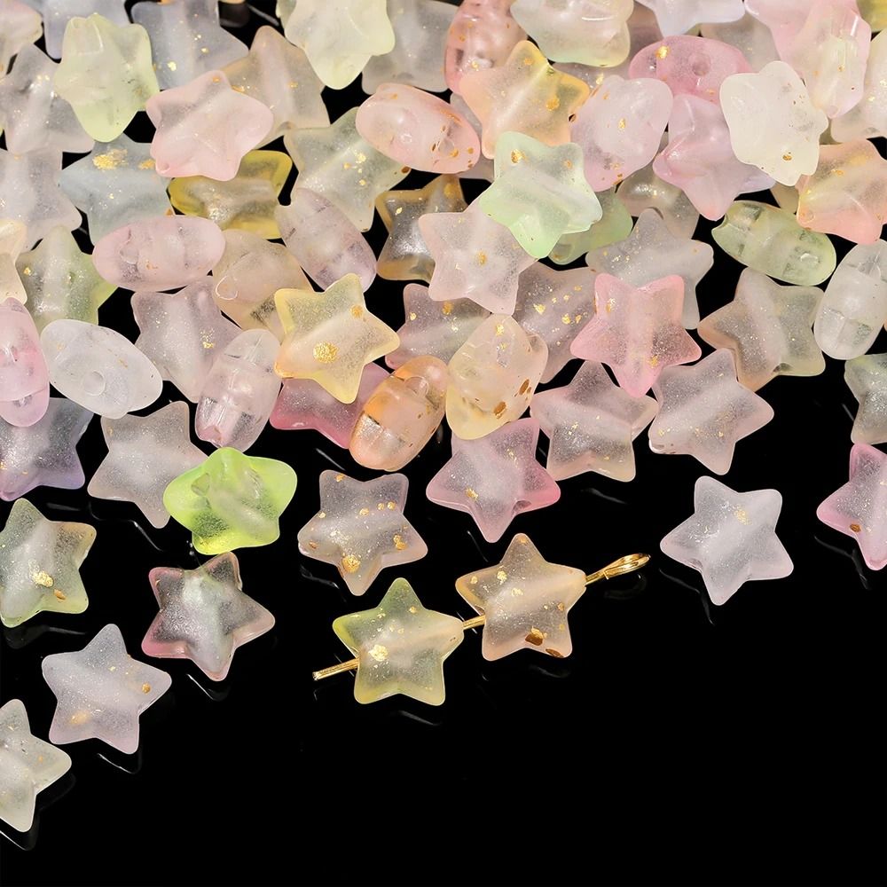 Acrylic Star Beads 10mm Sparkling DIY Jewelry Making Set 50 Pieces 18