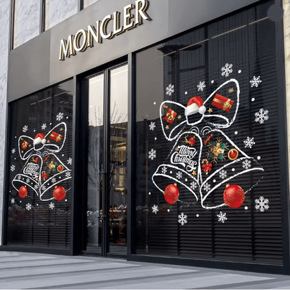 Christmas Holiday Window Decor Sticker Clock Design