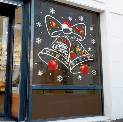 Christmas Holiday Window Decor Sticker Clock Design 2