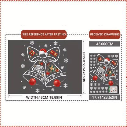 Christmas Holiday Window Decor Sticker Clock Design 3