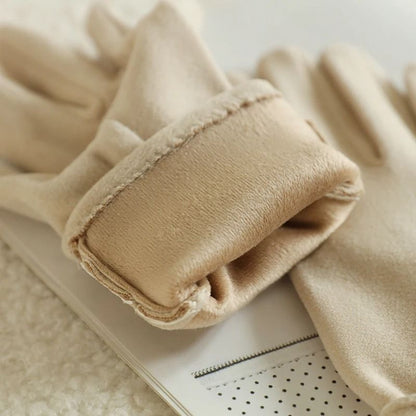 Women Winter Velvet Warm Gloves Windproof Cycling And Driving 4