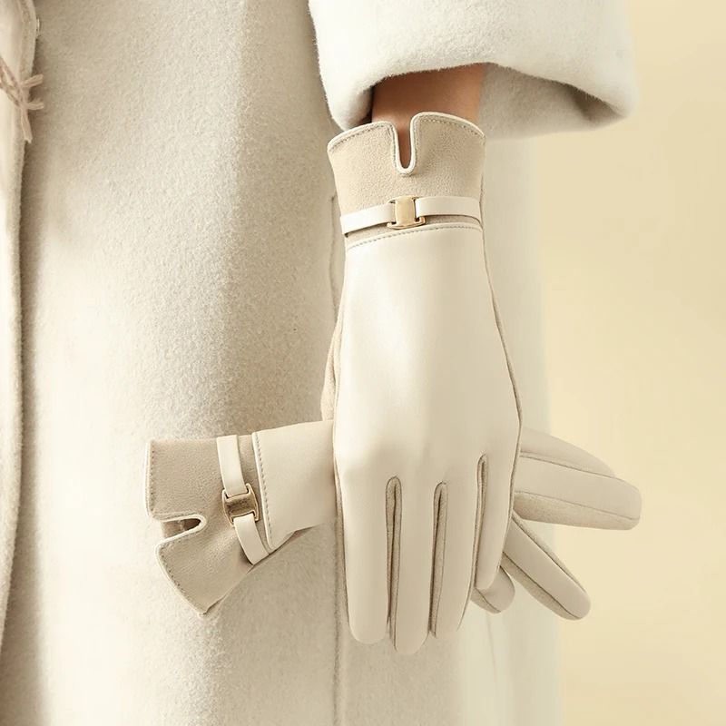 Women Winter Fleece Lined Touch Screen Cycling And Driving Gloves 3