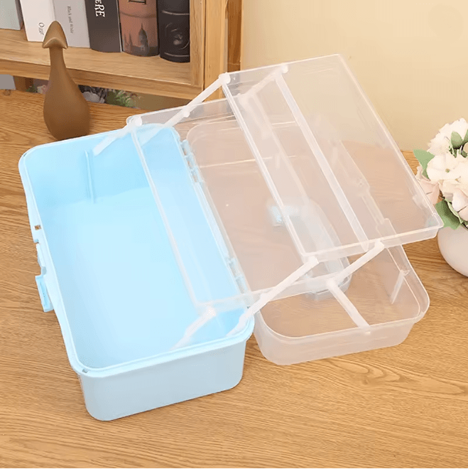 Two Layer Portable Makeup And Jewelry Storage Box 1