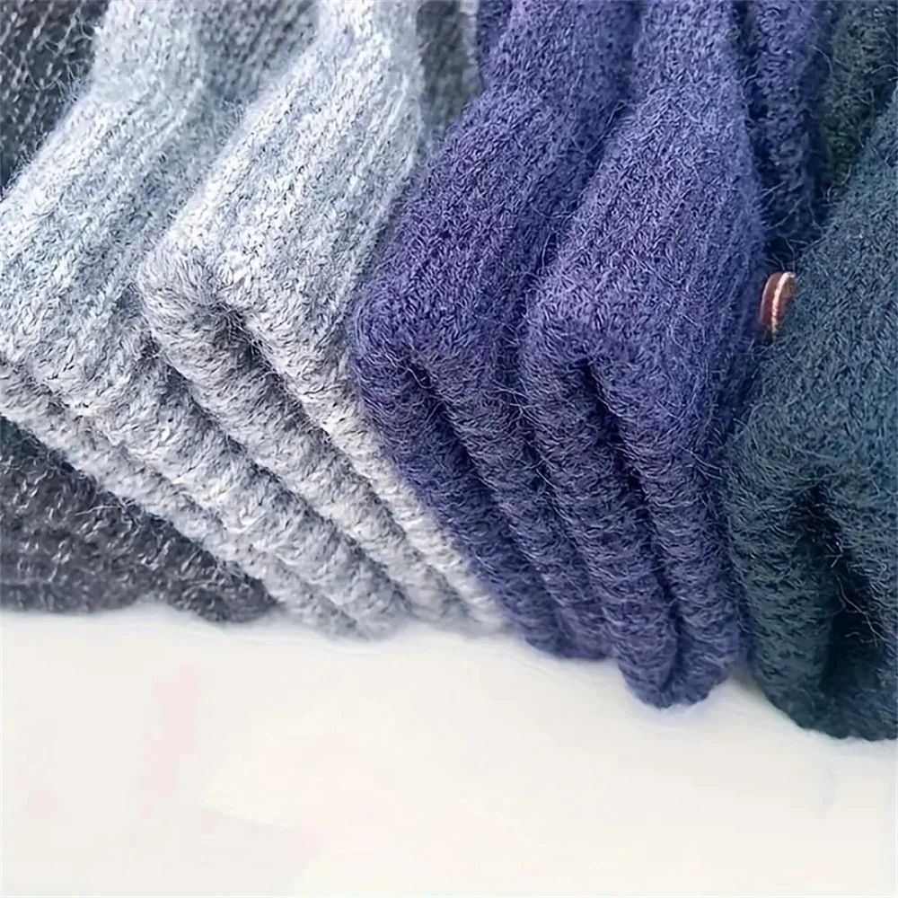 Winter Half Finger Flip Gloves Warm Knitted Windproof Gloves For Men And Women 10