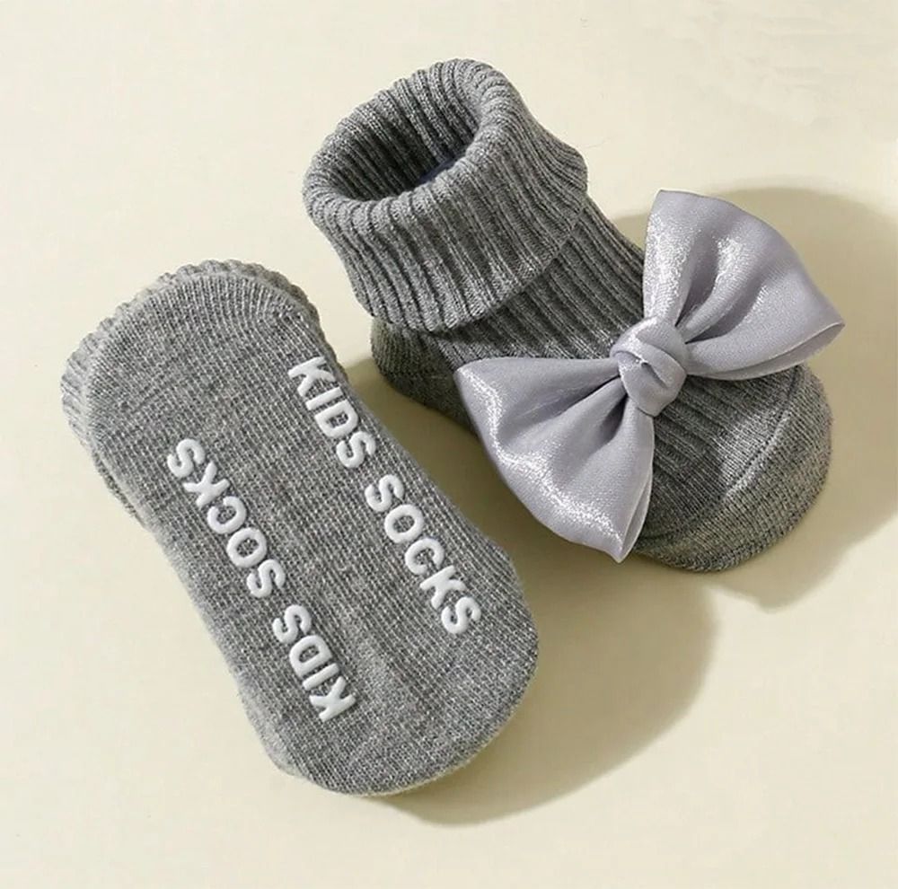 Toddler Socks With Bows Soft Cotton Anti Slip Baby Ankle Socks 4 Pairs 5