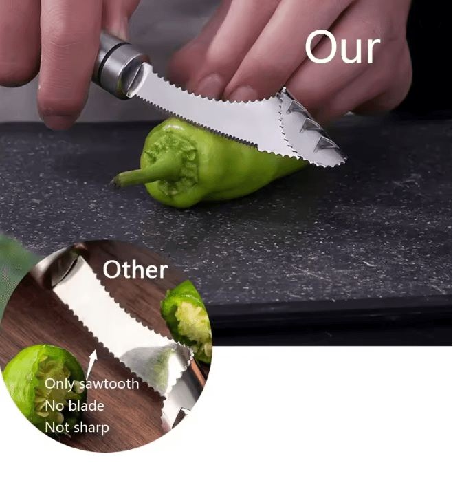Stainless Steel Pepper Corer Seed Remover Tool 3