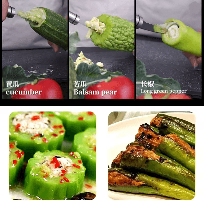 Stainless Steel Pepper Corer Seed Remover Tool 4