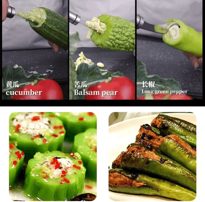 Stainless Steel Pepper Corer Seed Remover Tool 4