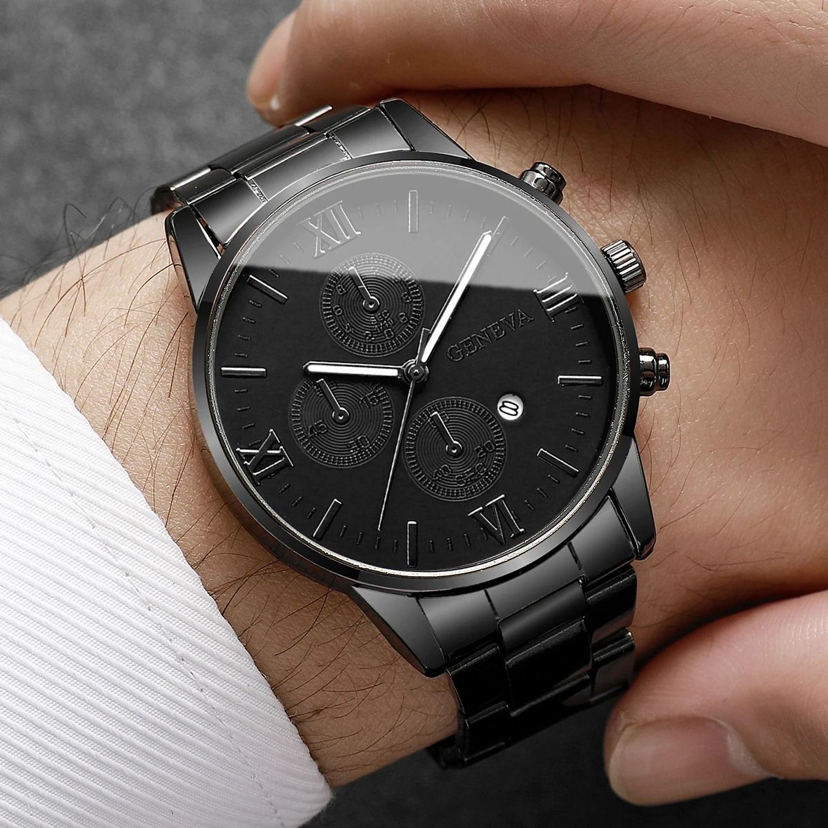 Men Business Quartz Watch Roma Dial With Calendar 2