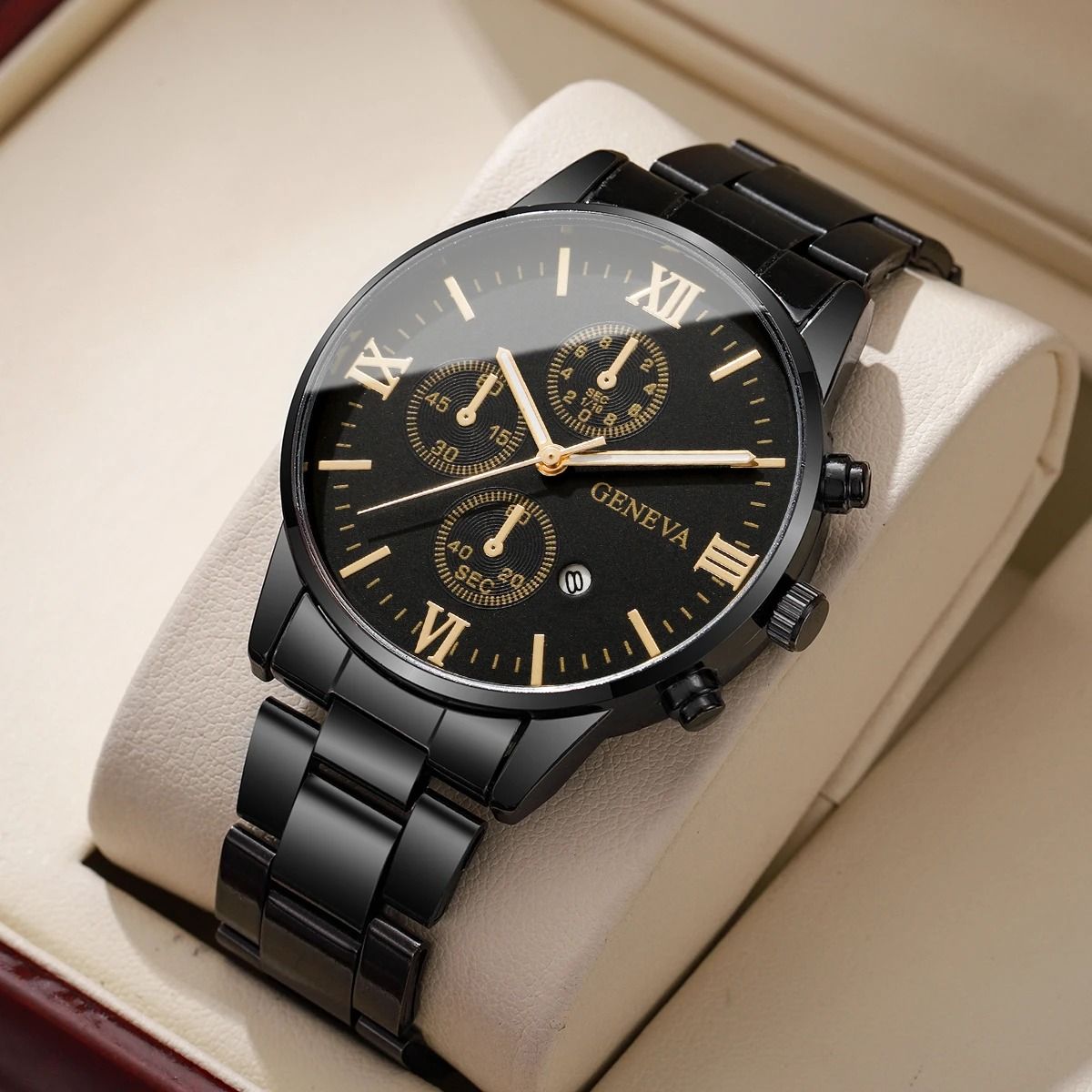 Men Business Quartz Watch Roma Dial With Calendar 6