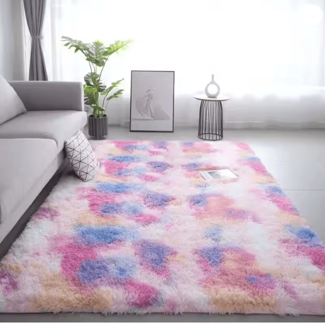 Tie Dye Soft Washable Non Slip Bedroom Rug 2