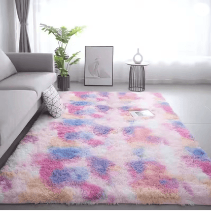 Tie Dye Soft Washable Non Slip Bedroom Rug 2
