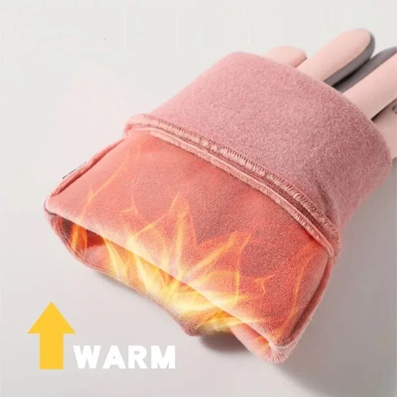 Women Autumn Winter Waterproof Anti Slip Cycling Gloves 5