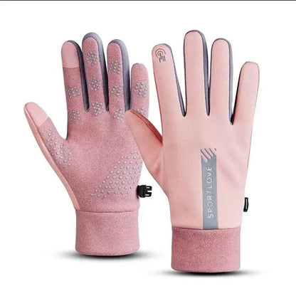 Women Autumn Winter Waterproof Anti Slip Cycling Gloves 7