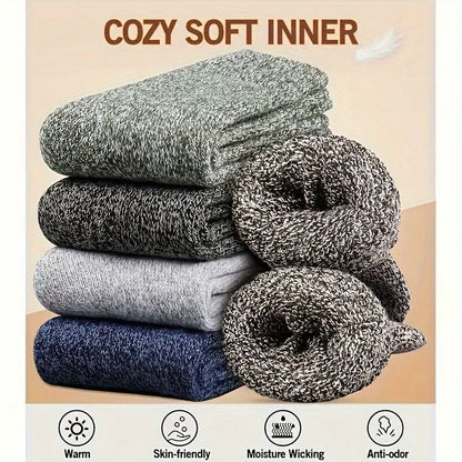 Men Winter Warm Thick Mid Calf Socks 3 Pairs 3