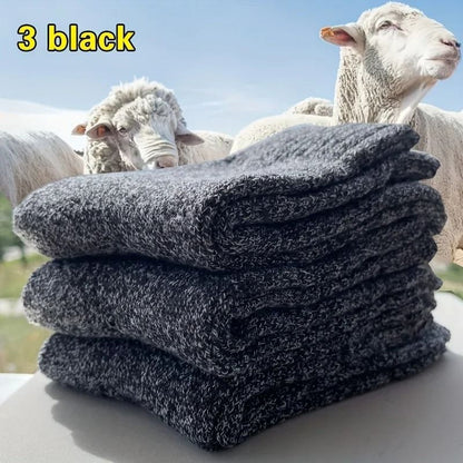 Men Winter Warm Thick Mid Calf Socks 3 Pairs 4