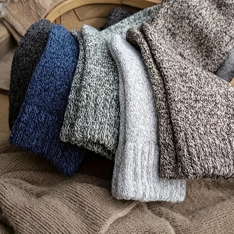 Men Winter Warm Thick Mid Calf Socks 3 Pairs 5