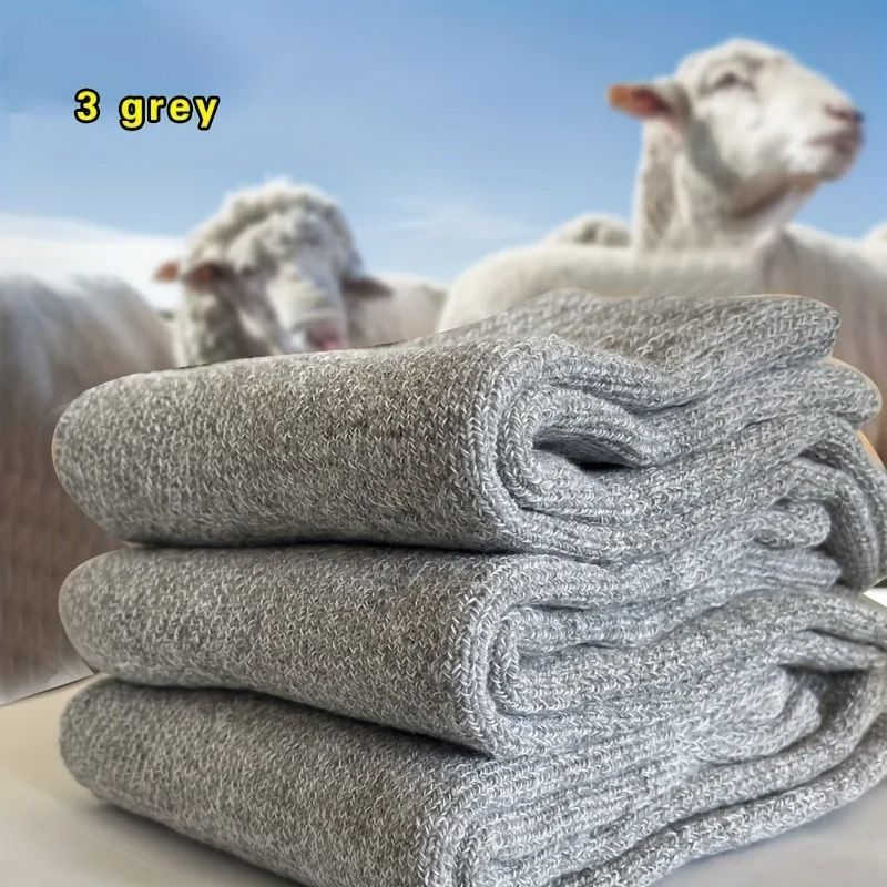 Men Winter Warm Thick Mid Calf Socks 3 Pairs 6