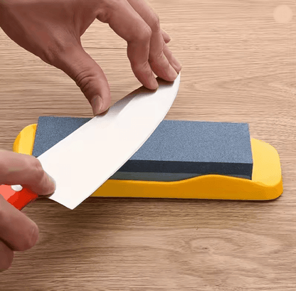 Double Sided Diamond Knife Sharpening Stone with Non Slip Base