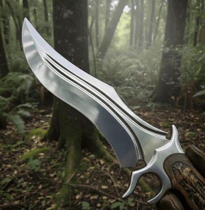 Hand-Forged 440C Steel Bowie Knife 15" | Rosewood Handle | Full Tang Blade + Leather Sheath | Hunting & Outdoor