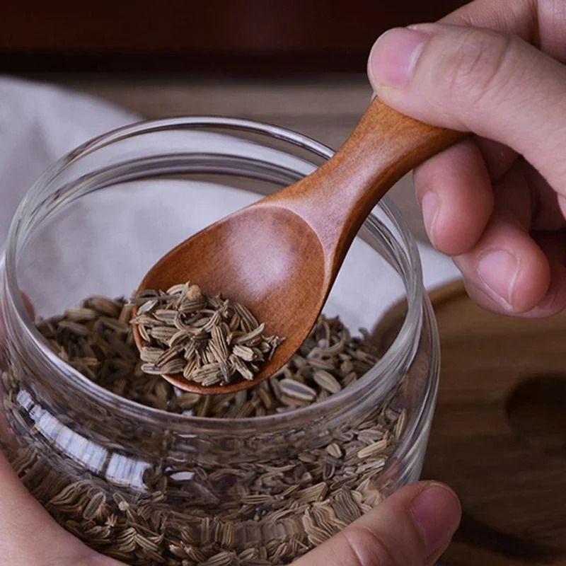 Mini Wooden Kitchen Spoons Set 4 Pieces Small Spice And Coffee Scoops 3