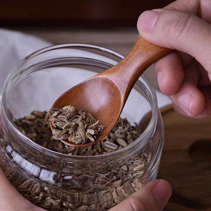 Mini Wooden Kitchen Spoons Set 4 Pieces Small Spice And Coffee Scoops 3
