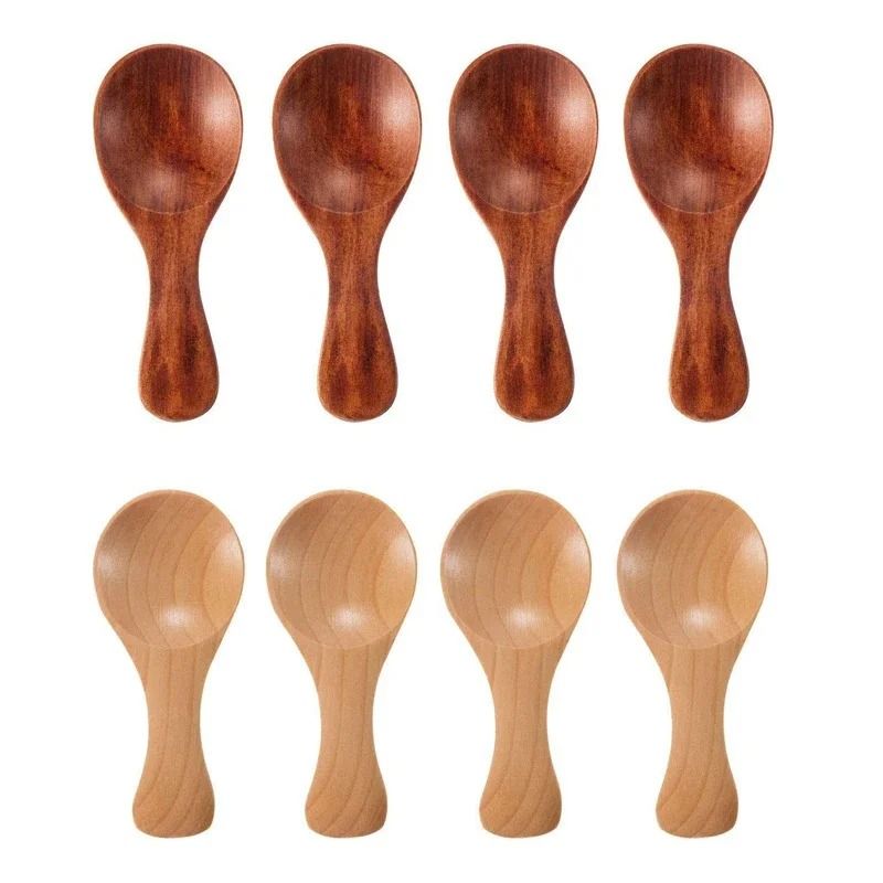 Mini Wooden Kitchen Spoons Set 4 Pieces Small Spice And Coffee Scoops 4
