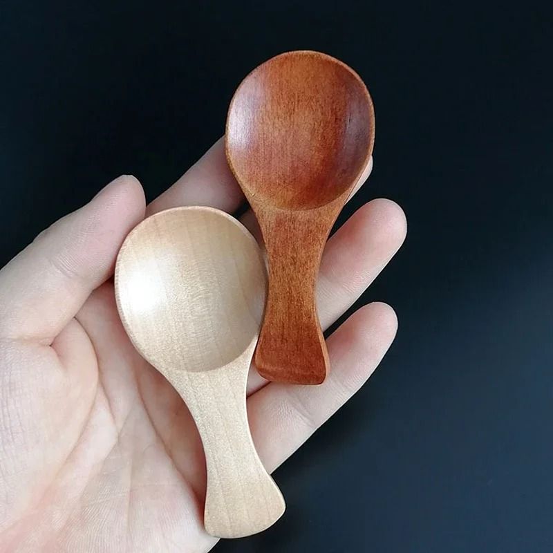 Mini Wooden Kitchen Spoons Set 4 Pieces Small Spice And Coffee Scoops 6