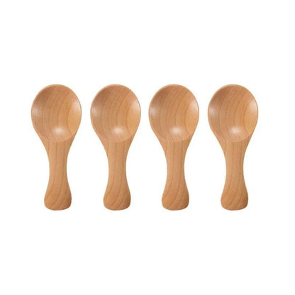 Mini Wooden Kitchen Spoons Set 4 Pieces Small Spice And Coffee Scoops 7