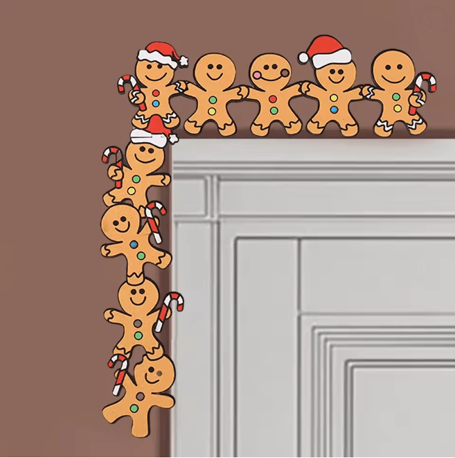 Gingerbread Man Wooden Christmas Door Corner Decoration