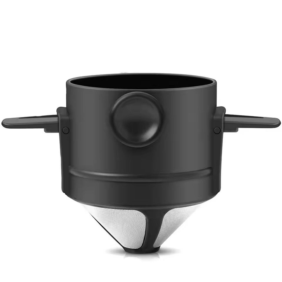 Folding Stainless Steel Coffee Dripper Filter Set With Ear Hook For Hand Pour Over Brewing 4