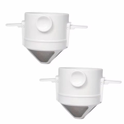 Folding Stainless Steel Coffee Dripper Filter Set With Ear Hook For Hand Pour Over Brewing 8