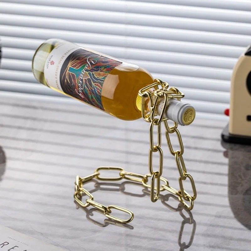 Creative Rope Wine Bottle Holder Snake Chain Suspension Display Rack For Home Decoration 5