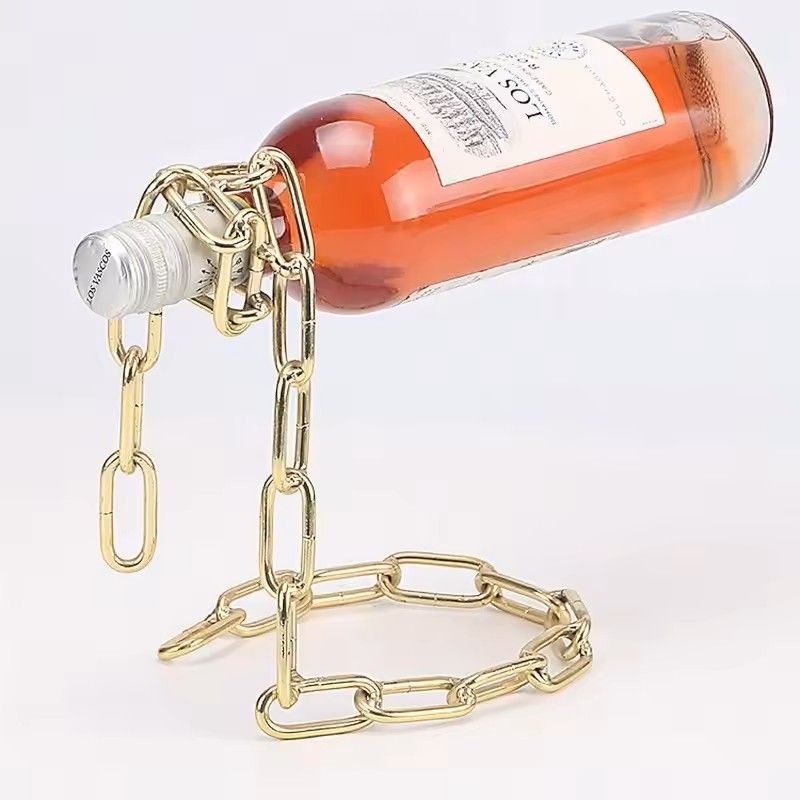 Creative Rope Wine Bottle Holder Snake Chain Suspension Display Rack For Home Decoration 1