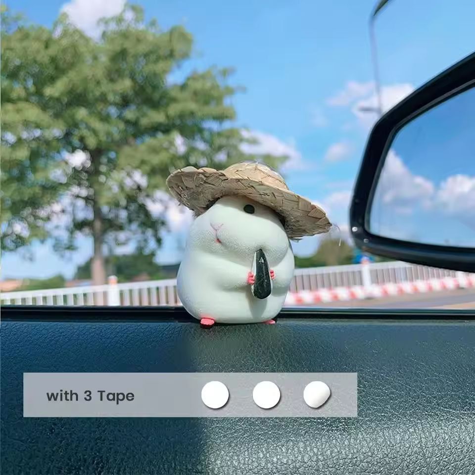 Hammy StrawHat Dashboard Buddy  Adorable Hamster Car Ornament For Your Ride 8