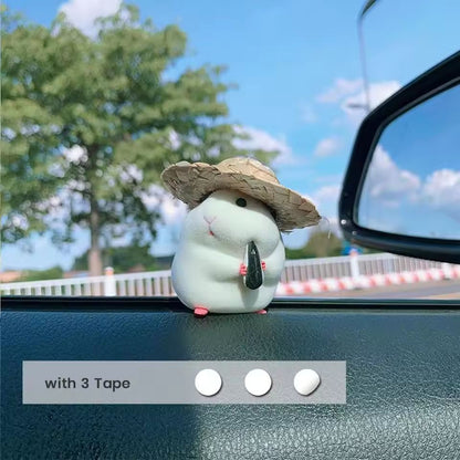 Hammy StrawHat Dashboard Buddy  Adorable Hamster Car Ornament For Your Ride 8
