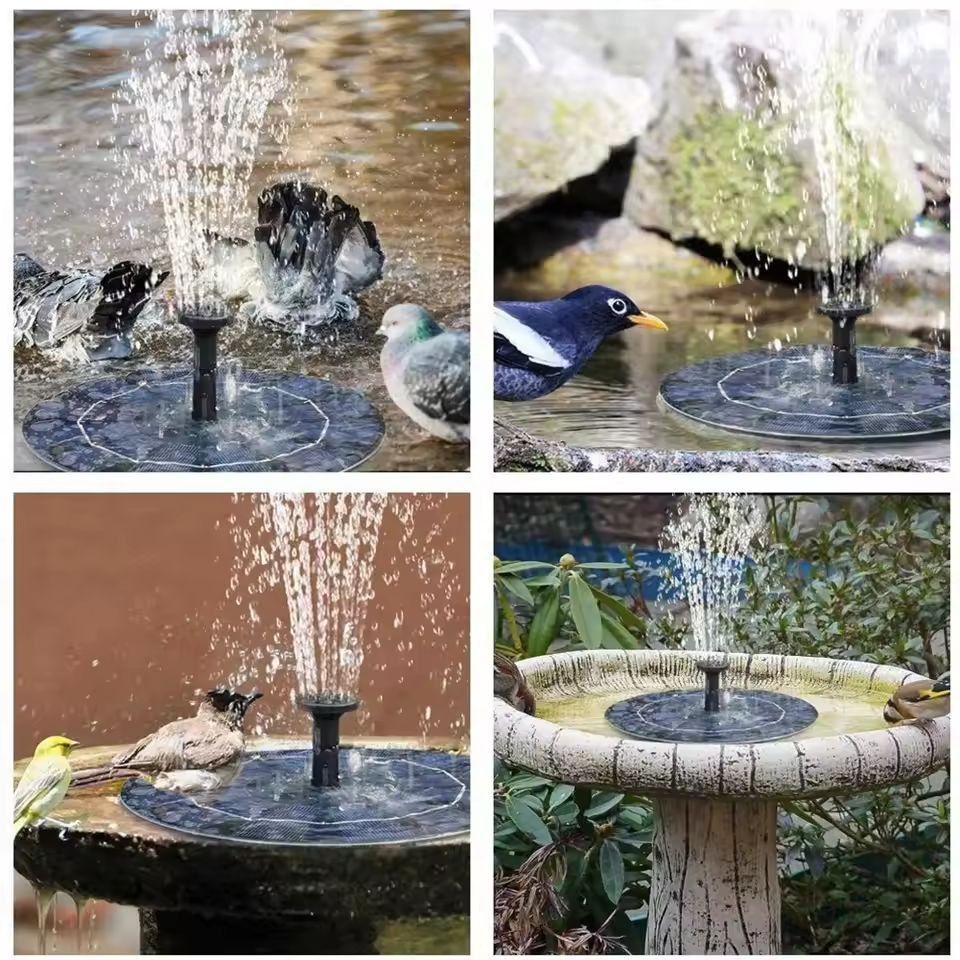 AllinOne Solar Floating Fountain  Garden Pond  Bird Bath Water Feature 2