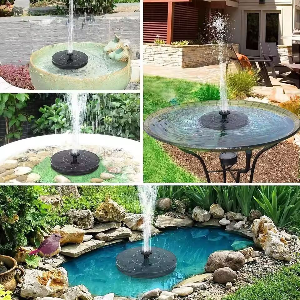 AllinOne Solar Floating Fountain  Garden Pond  Bird Bath Water Feature 3