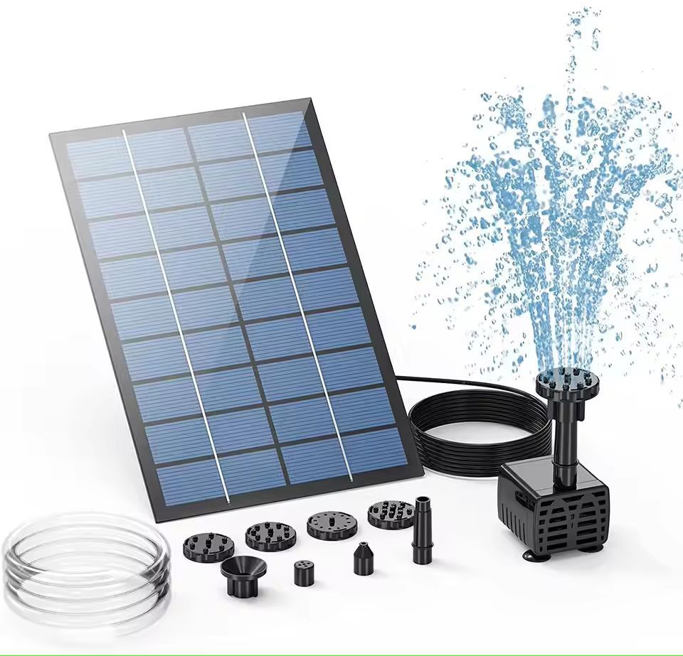 GardenSolar FlowMaster Solar Fountain Kit  Solar Panel Pump With 6 Nozzles For Pond  BirdBath Decor 2