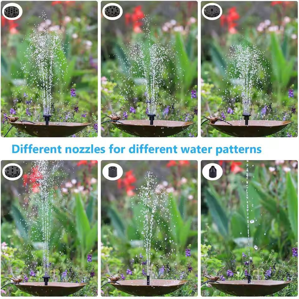 GardenSolar FlowMaster Solar Fountain Kit  Solar Panel Pump With 6 Nozzles For Pond  BirdBath Decor 5